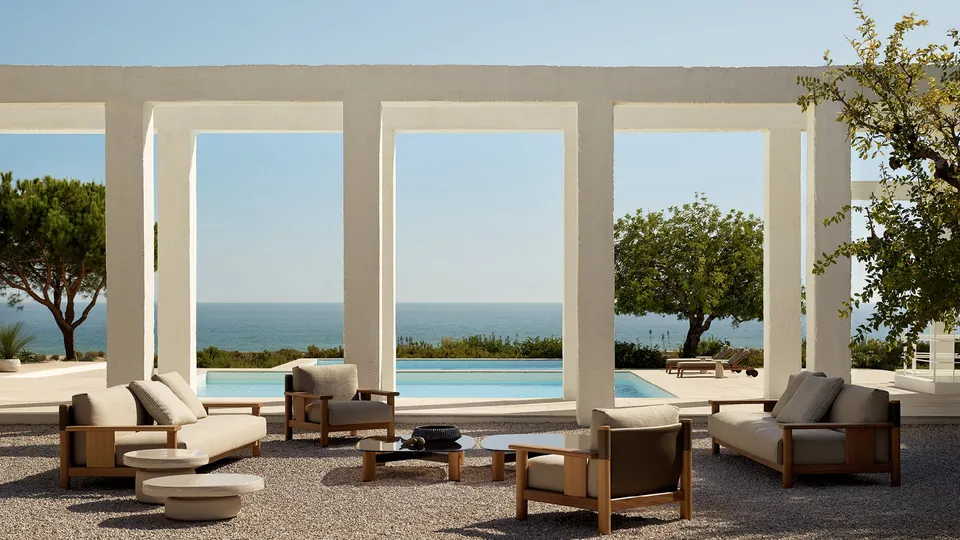 Poliform Ketch iroko outdoor seating, photograph 4