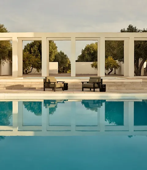 Poliform Ketch iroko outdoor seating, photograph 2