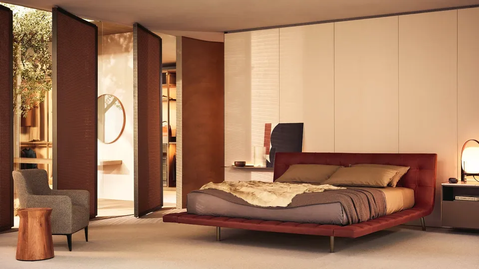 Poliform Onda, a bedroom family built on one curve