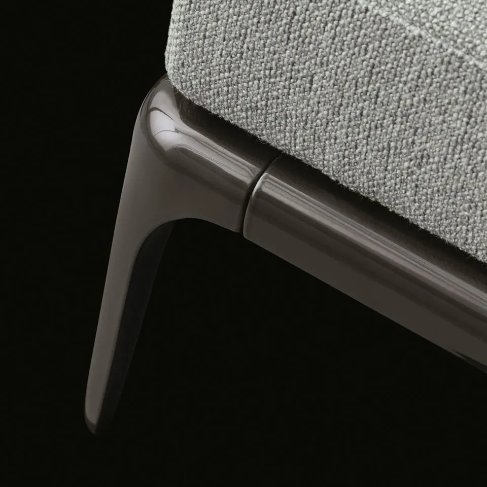 Poliform Park, a cushioned bed and its bench